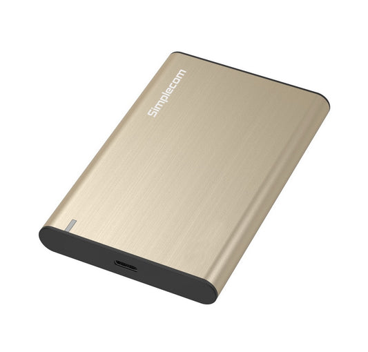 Simplecom SE221 Aluminium 2.5'' SATA HDD/SSD to USB 3.1 Enclosure Gold - ShopFrenzy