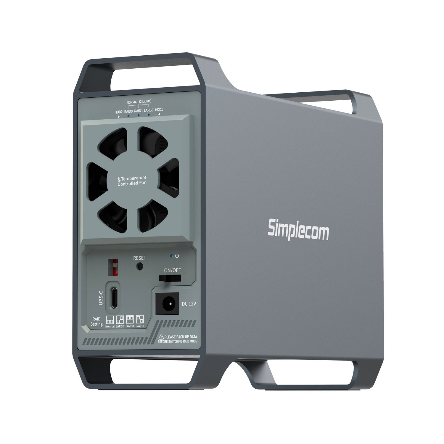 Simplecom SE482 SuperSpeed USB Dual Bay 3.5" SATA Hard Drive RAID Enclosure USB-C RAID 0/1, JBOD - ShopFrenzy