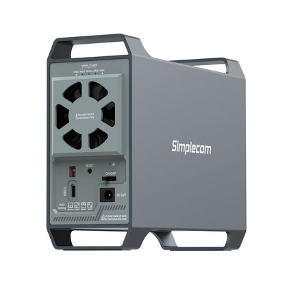 Simplecom SE482 SuperSpeed USB Dual Bay 3.5" SATA Hard Drive RAID Enclosure USB-C RAID 0/1, JBOD - ShopFrenzy