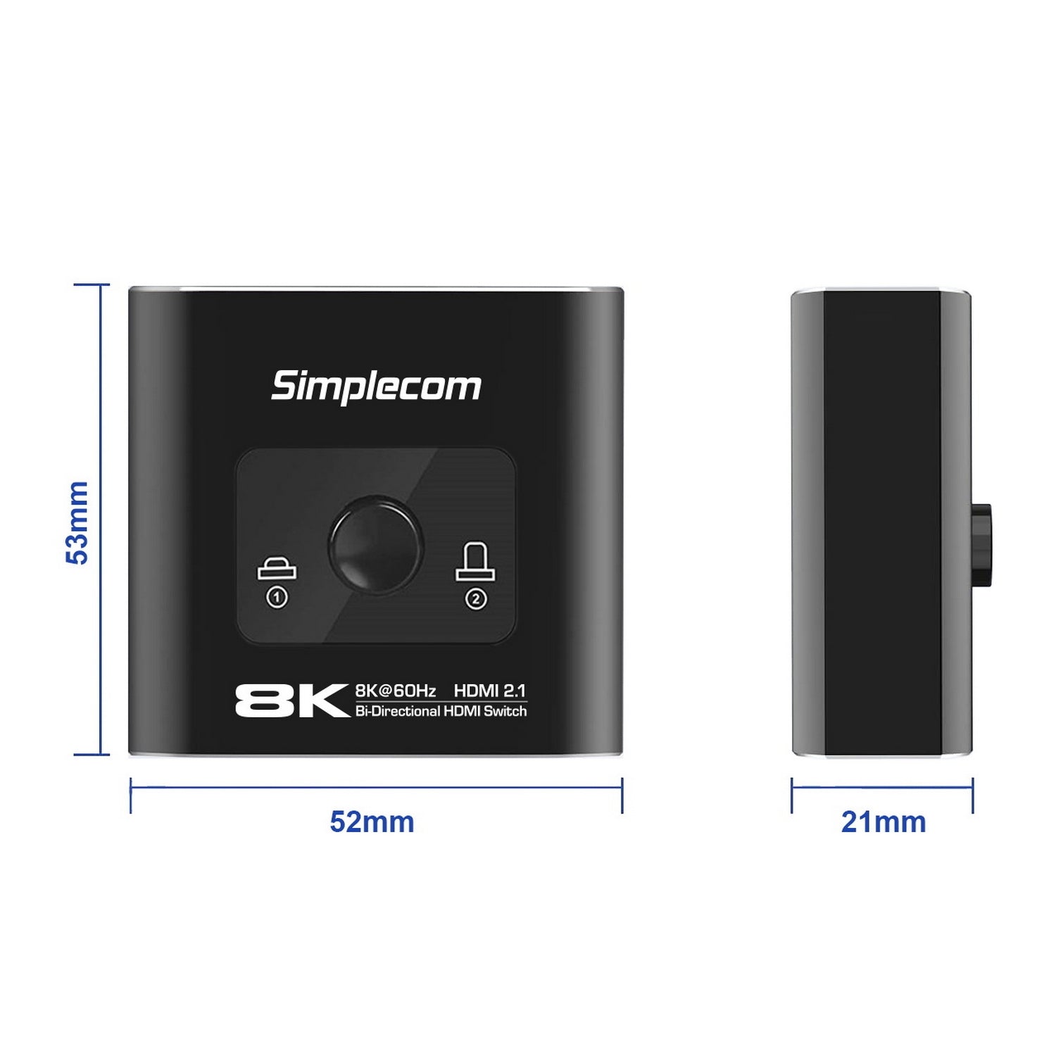 Simplecom CM302v2 Bi-Directional 2 Way HDMI 2.1 Switch Selector 8K@60Hz - ShopFrenzy