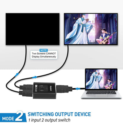Simplecom CM302v2 Bi-Directional 2 Way HDMI 2.1 Switch Selector 8K@60Hz - ShopFrenzy
