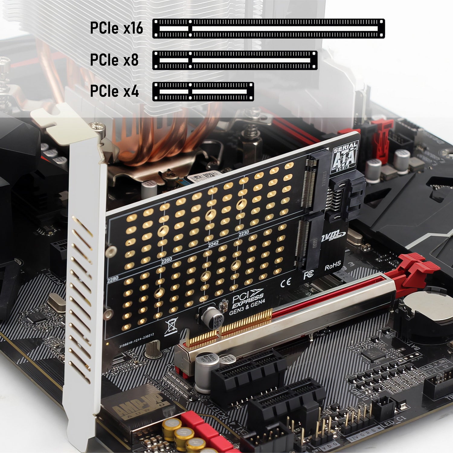 Simplecom EC412v2 NVMe and SATA M.2 SSD to PCIe x4 Expansion Card - ShopFrenzy