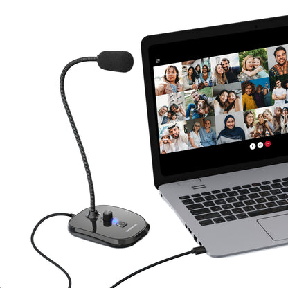 Simplecom UM360 Plug and Play USB Desktop Microphone with Headphone Jack - ShopFrenzy