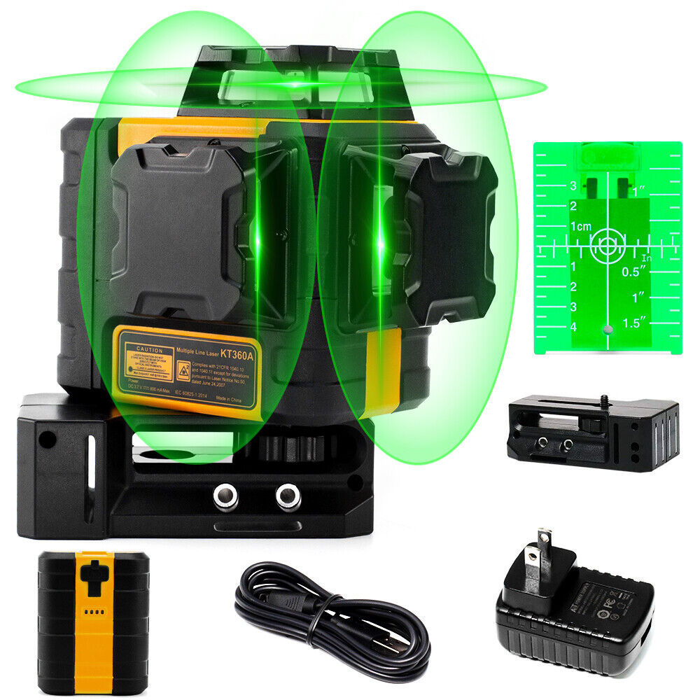 KAIWEETS KT360A Green Laser Level 3 X 360° Rotary Self Leveling with 1 Rechargeable Battery - ShopFrenzy