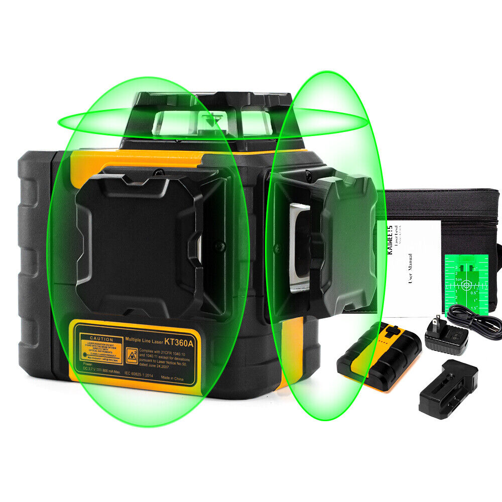 KAIWEETS KT360A Green Laser Level 3 X 360° Rotary Self Leveling with 1 Rechargeable Battery - ShopFrenzy