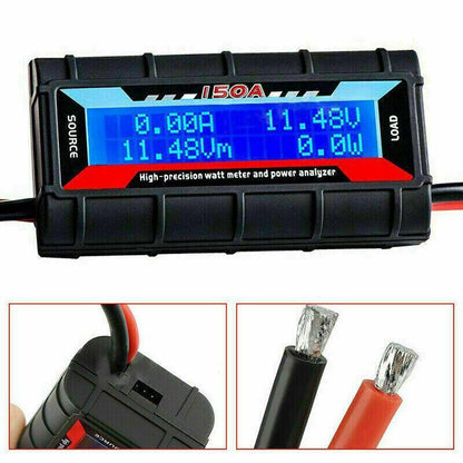 150A Digital LCD Amp Watt Meter Power Analyser Solar Caravan
