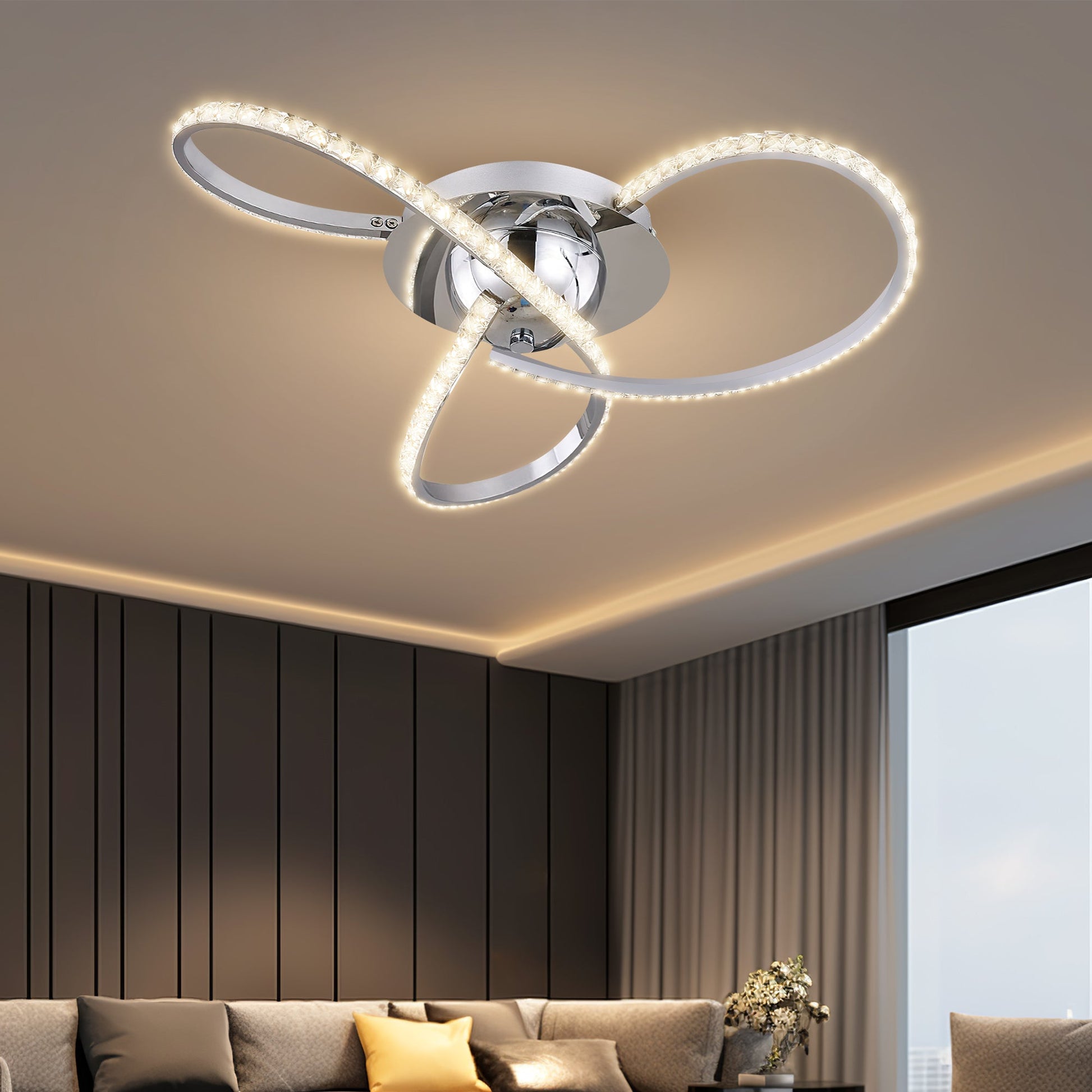 Irie Dimmable 3 Lights LED Ceiling Light - Chrome - ShopFrenzy