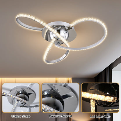 Irie Dimmable 3 Lights LED Ceiling Light - Chrome - ShopFrenzy