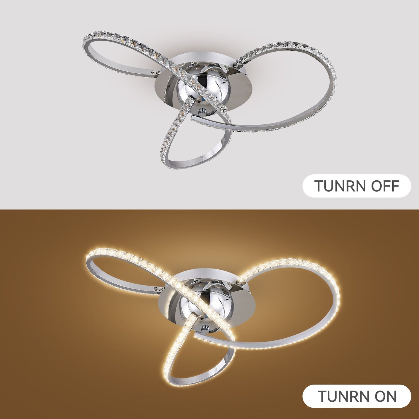 Irie Dimmable 3 Lights LED Ceiling Light - Chrome - ShopFrenzy