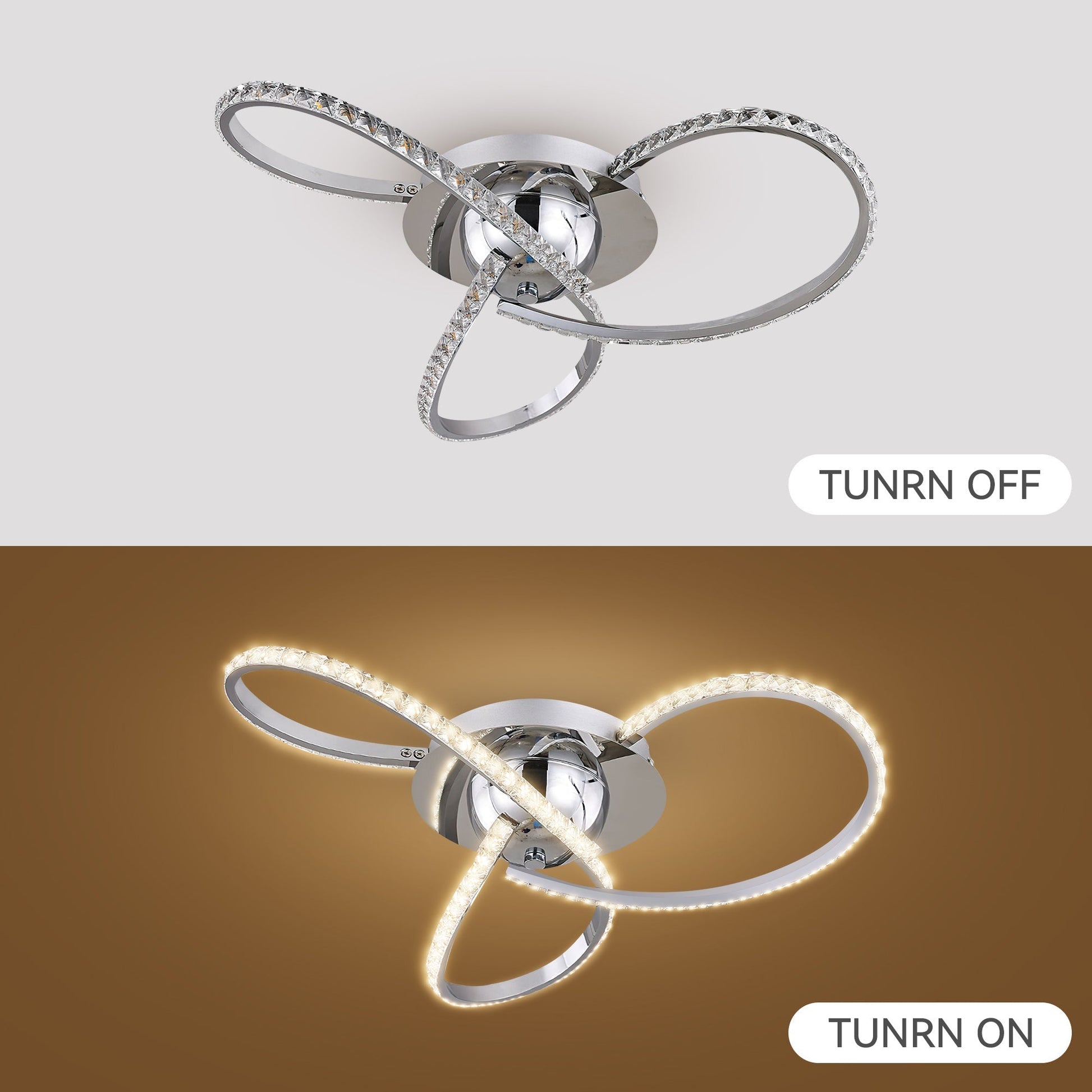 Irie Dimmable 3 Lights LED Ceiling Light - Chrome - ShopFrenzy
