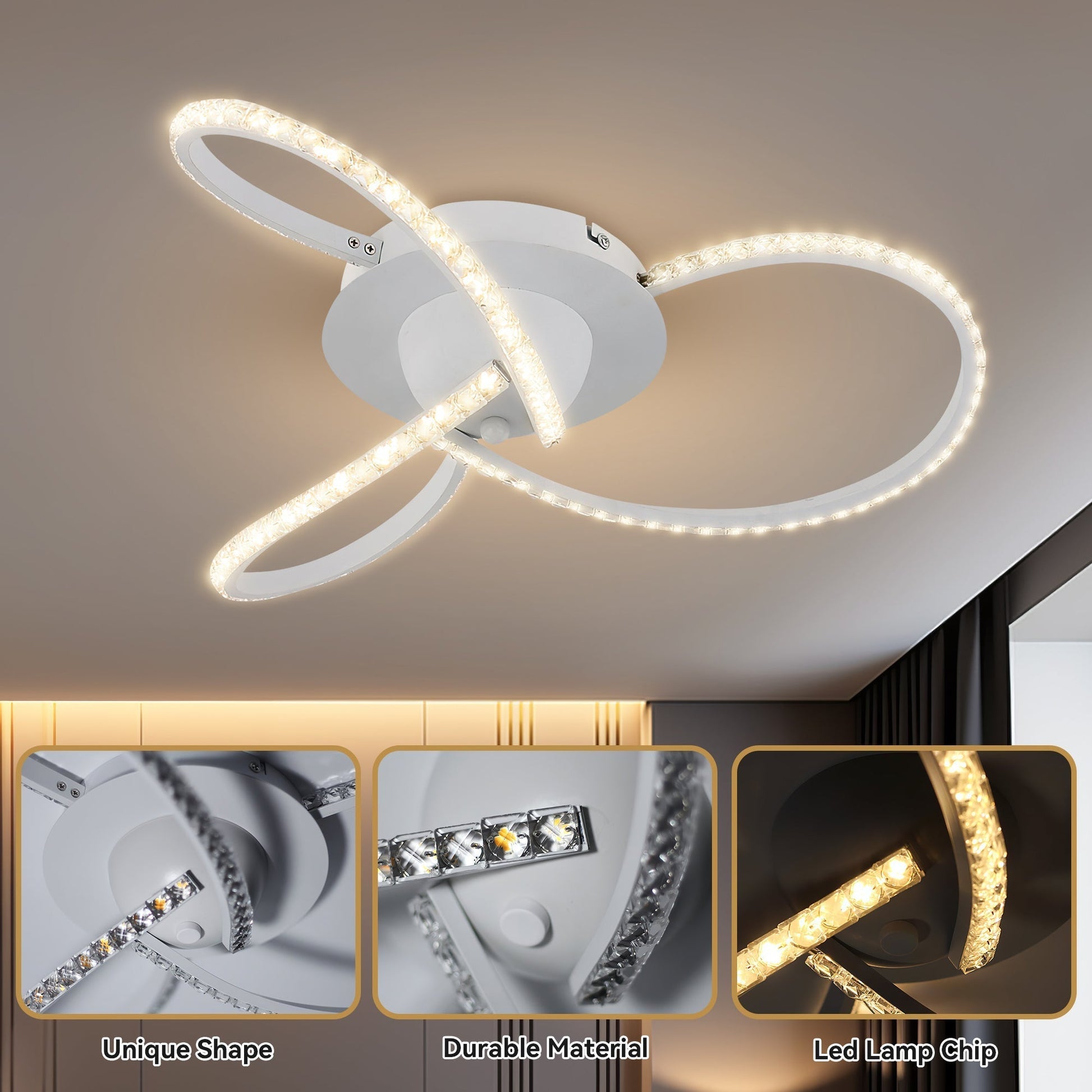 Irie Dimmable 3 Lights LED Ceiling Light - White - ShopFrenzy