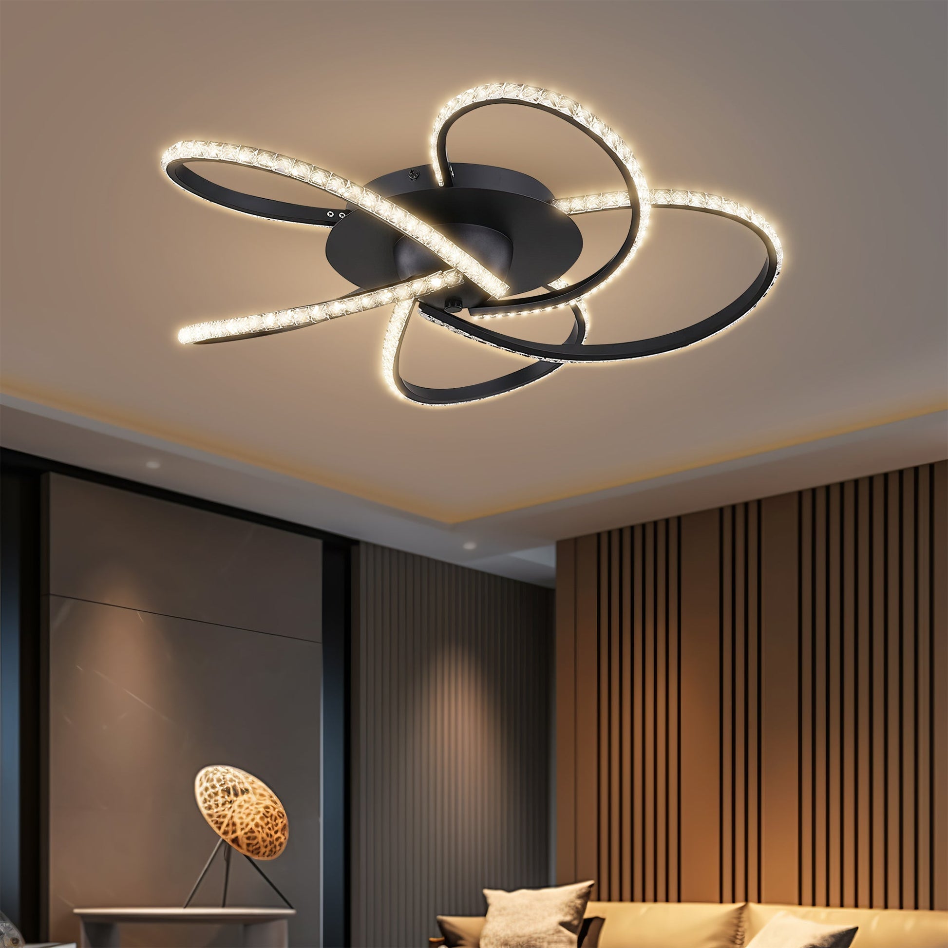 Irie Dimmable 5 Lights LED Ceiling Light - Black - ShopFrenzy