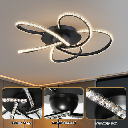 Irie Dimmable 5 Lights LED Ceiling Light - Black - ShopFrenzy