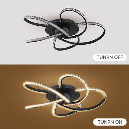 Irie Dimmable 5 Lights LED Ceiling Light - Black - ShopFrenzy