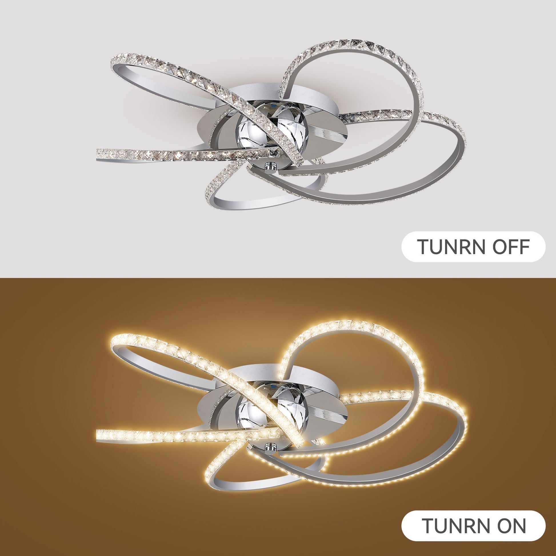 Irie Dimmable 5 Lights LED Ceiling Light - Chrome - ShopFrenzy