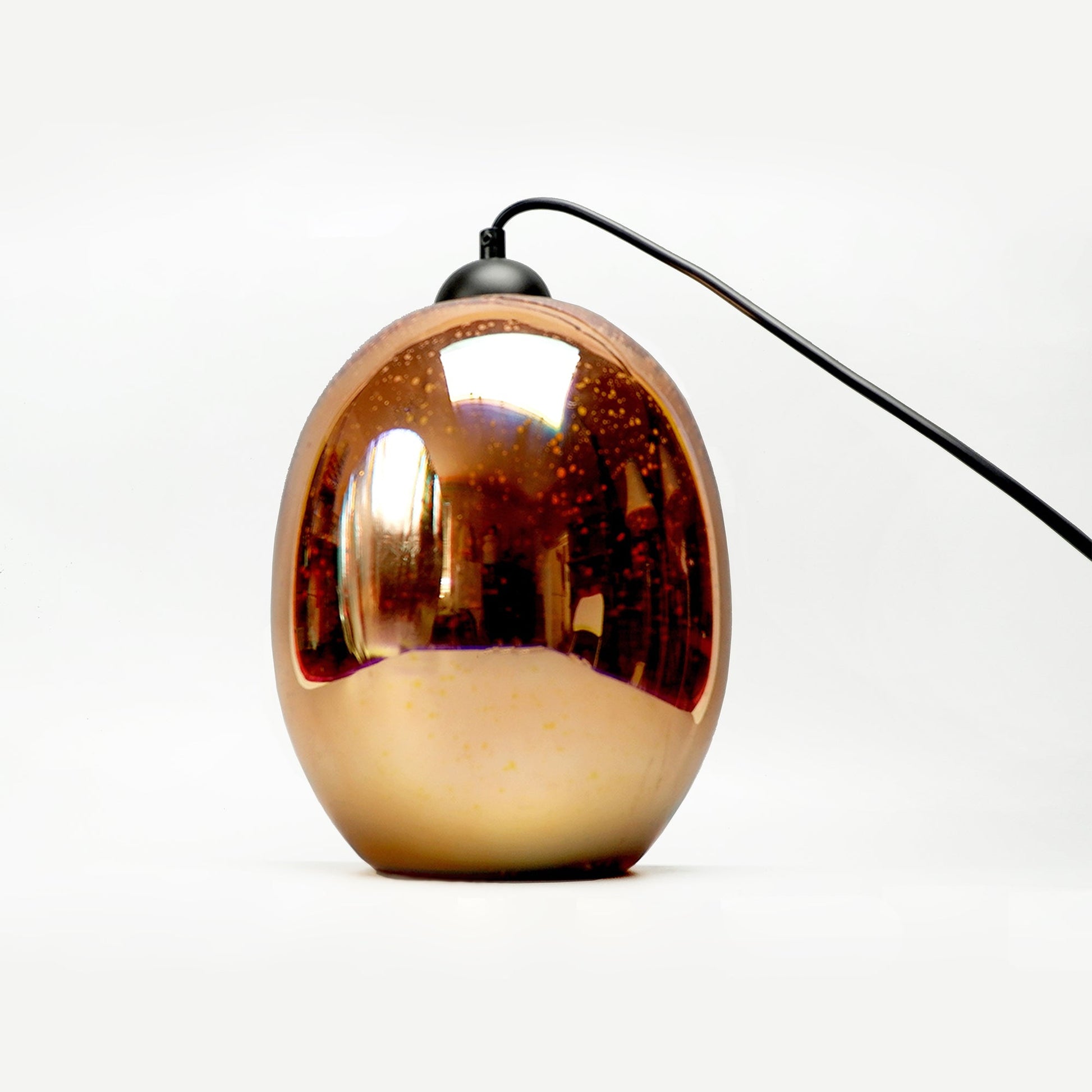 Moravian Glass Oval Pendant Light - Chrome - ShopFrenzy