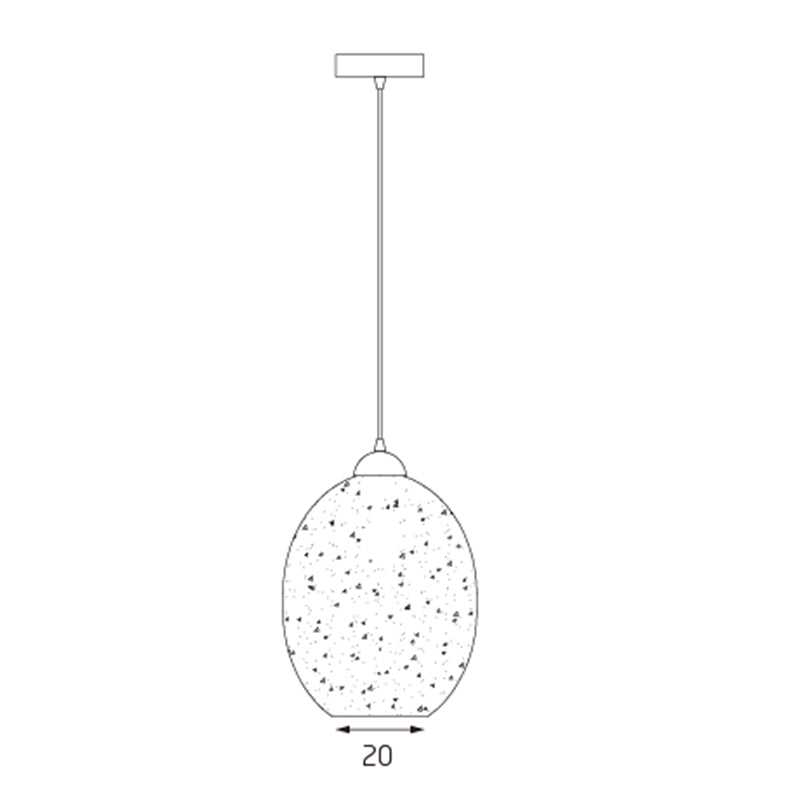Moravian Glass Oval Pendant Light - Chrome - ShopFrenzy