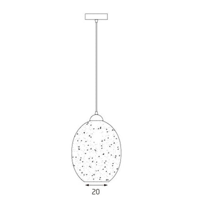 Moravian Glass Oval Pendant Light - Copper - ShopFrenzy