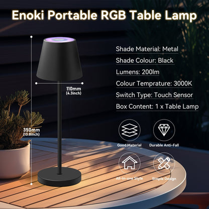 Enoki Portable RGB Table Lamp - Black - ShopFrenzy
