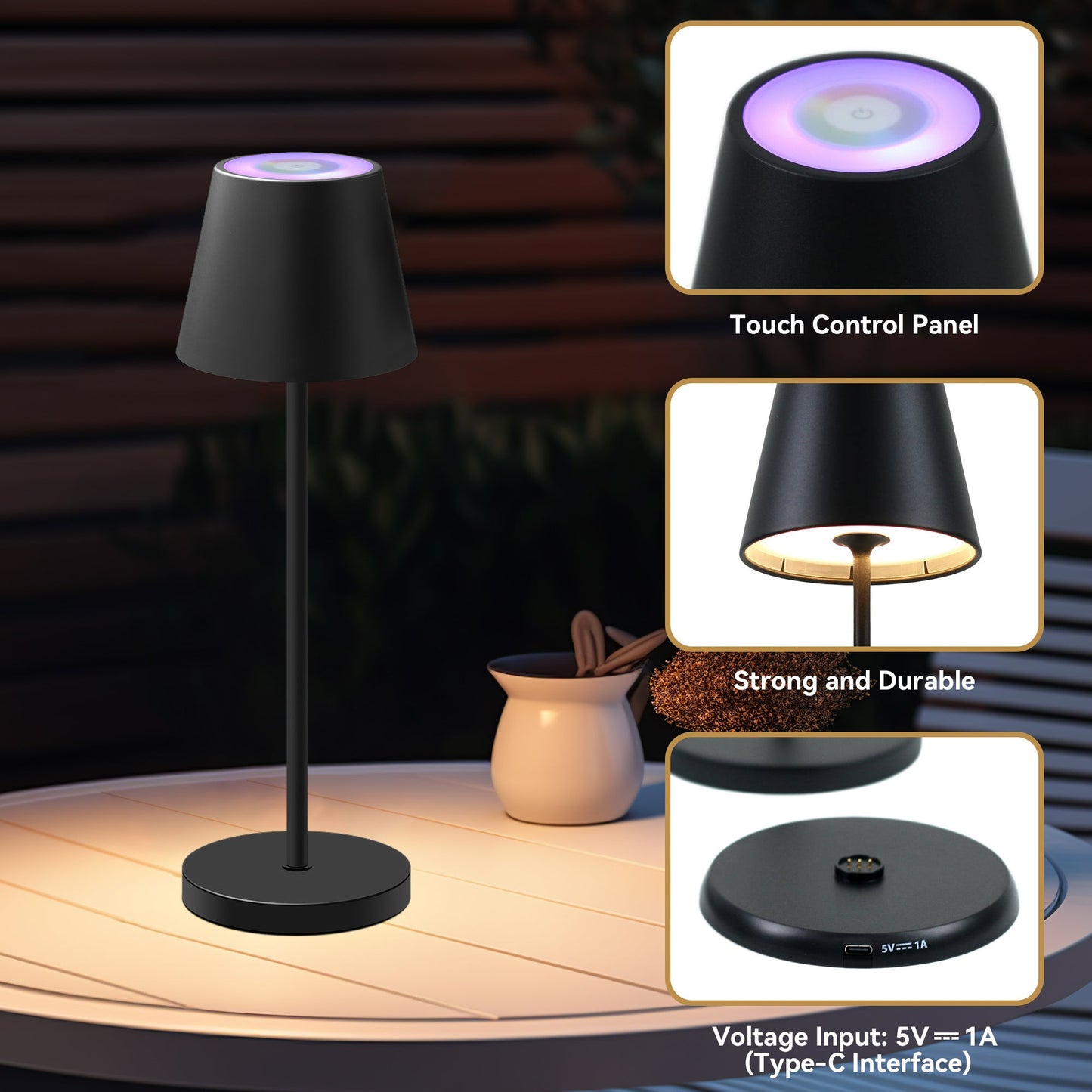 Enoki Portable RGB Table Lamp - Black - ShopFrenzy
