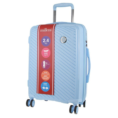 Milleni Hardshell 3-Piece Luggage Bag Travel Carry On Suitcase - Blue - ShopFrenzy
