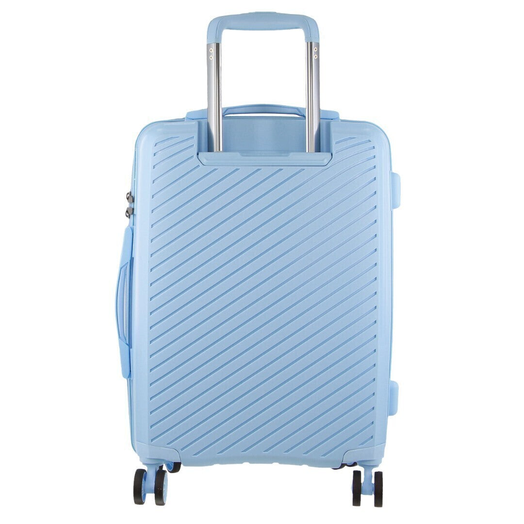 Milleni Hardshell 3-Piece Luggage Bag Travel Carry On Suitcase - Blue - ShopFrenzy