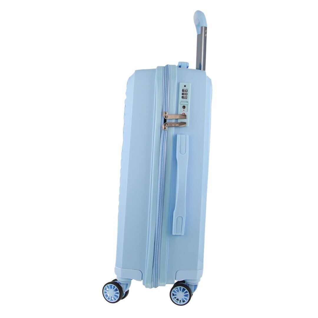 Milleni Hardshell 3-Piece Luggage Bag Travel Carry On Suitcase - Blue - ShopFrenzy