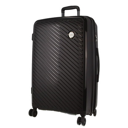 Pierre Cardin Inspired Milleni Checked Luggage Bag Travel Carry On Suitcase 75cm (124L) - Black - ShopFrenzy
