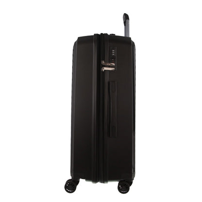 Pierre Cardin Inspired Milleni Checked Luggage Bag Travel Carry On Suitcase 75cm (124L) - Black - ShopFrenzy