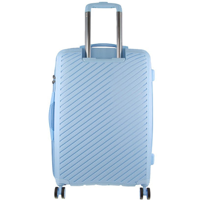 Pierre Cardin Inspired Milleni Checked Luggage Bag Travel Carry On Suitcase 75cm (124L) - Blue - ShopFrenzy