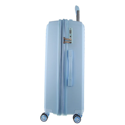 Pierre Cardin Inspired Milleni Checked Luggage Bag Travel Carry On Suitcase 75cm (124L) - Blue - ShopFrenzy