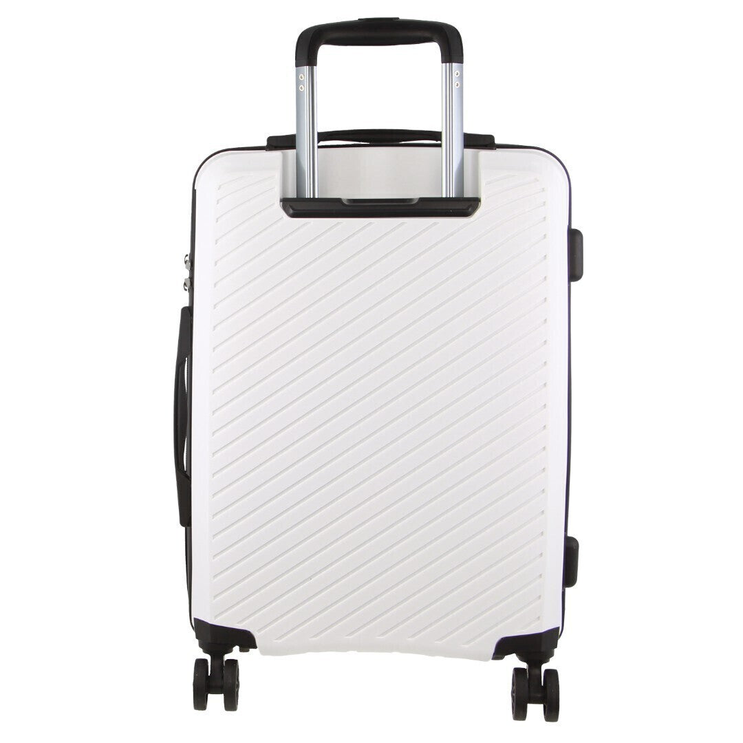 Milleni Hardshell 3-Piece Luggage Bag Travel Carry On Suitcase - White - ShopFrenzy