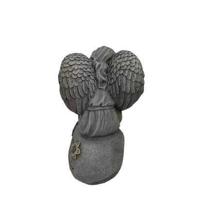 Welcome Garden Angel w Solar Light 44cm