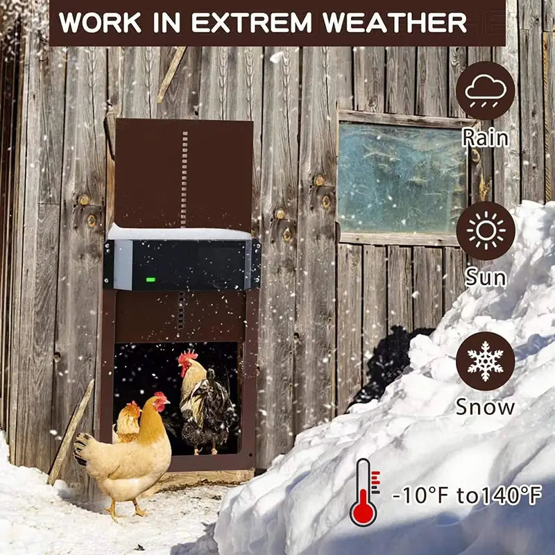 NNETM PCS Automatic Chicken House Coop Door Light-Sensitive Night And Morning Delay Auto Guard Door Opening For Chickens - ShopFrenzy