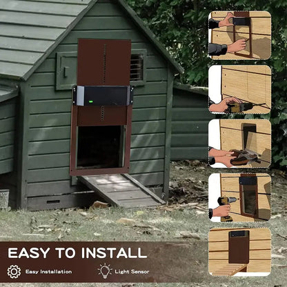 NNETM PCS Automatic Chicken House Coop Door Light-Sensitive Night And Morning Delay Auto Guard Door Opening For Chickens - ShopFrenzy