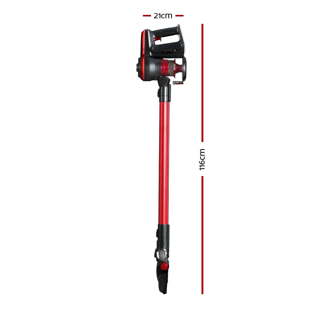 Devanti Stick Vacuum Cleaner Brushless Cordless 250W Red - ShopFrenzy