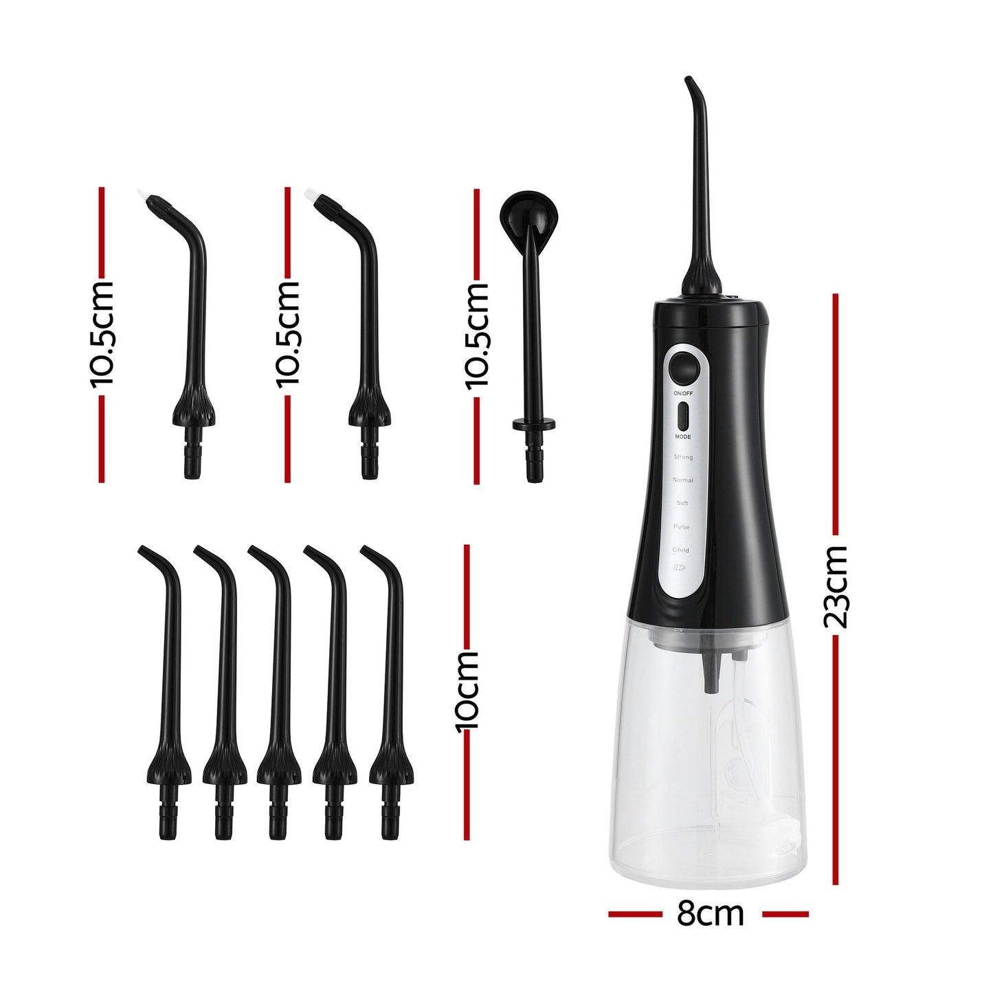 Devanti Cordless Water Flosser Dental Oral Irrigator Black