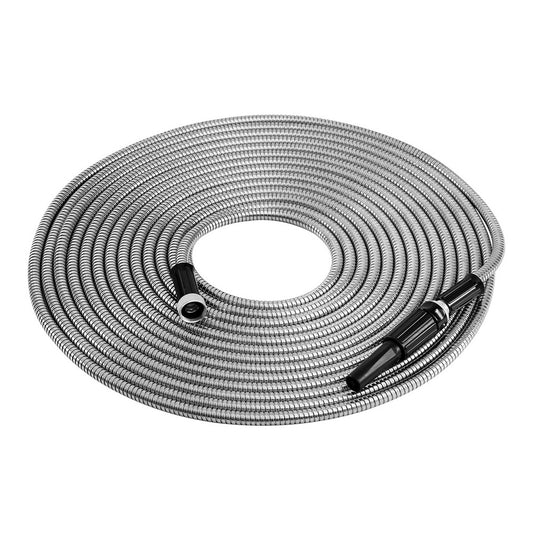 Giantz Water Hose Stainless Steel 30M with Spray Nozzle - ShopFrenzy