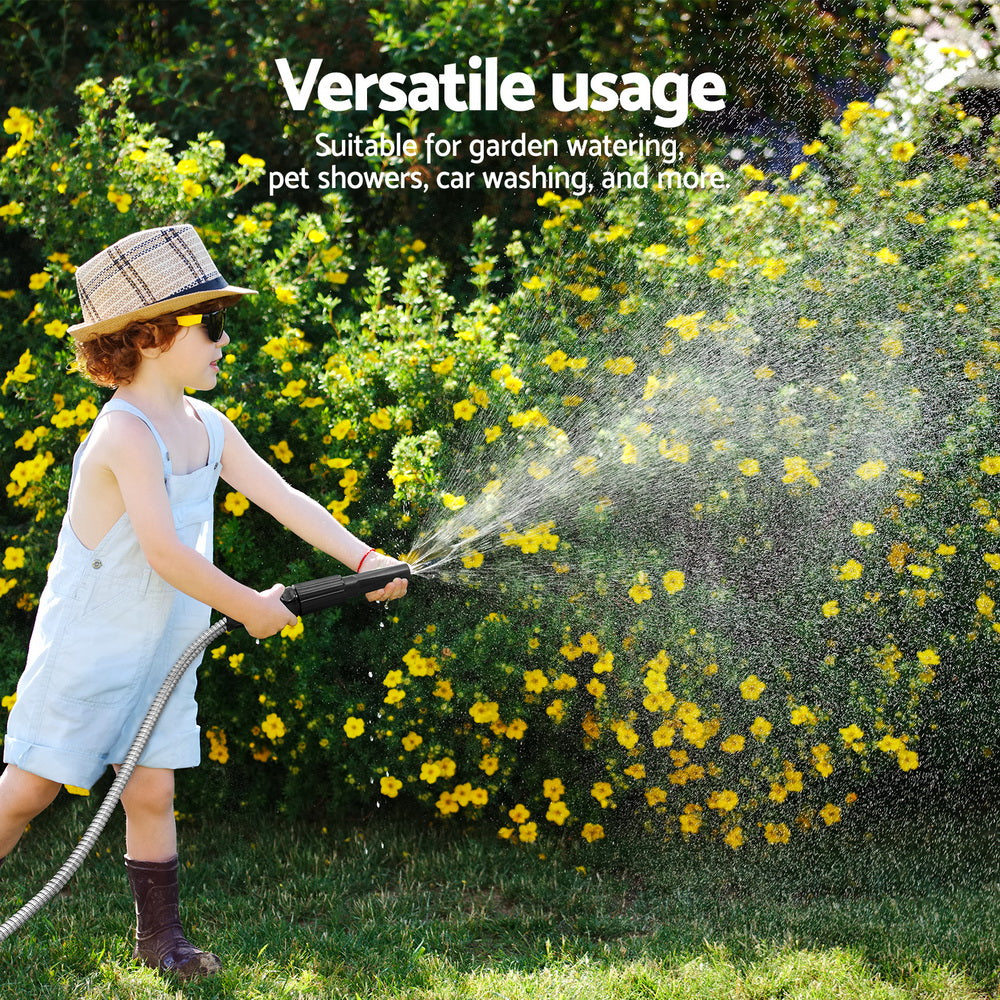 Giantz Water Hose Stainless Steel 30M with Spray Nozzle - ShopFrenzy