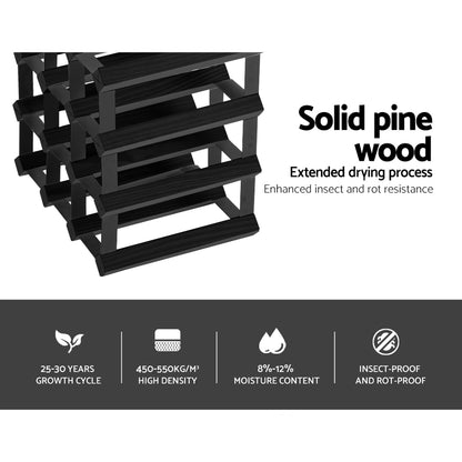 Artiss Wine Rack 12 Bottle Black - ShopFrenzy