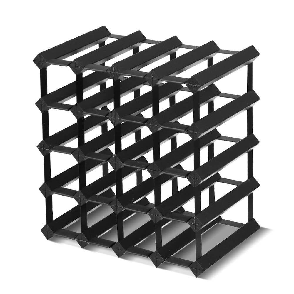 Artiss Wine Rack 20 Bottle Black - ShopFrenzy