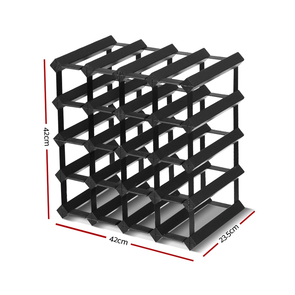 Artiss Wine Rack 20 Bottle Black - ShopFrenzy