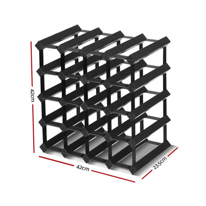 Artiss Wine Rack 20 Bottle Black - ShopFrenzy