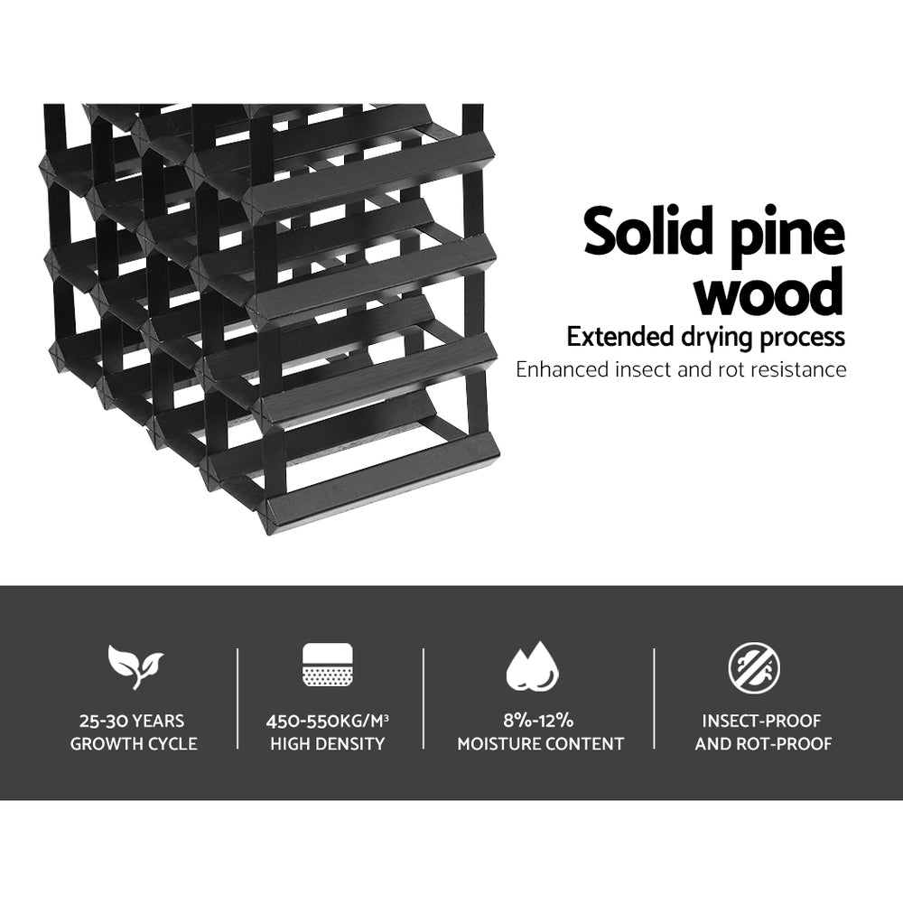 Artiss Wine Rack 20 Bottle Black - ShopFrenzy
