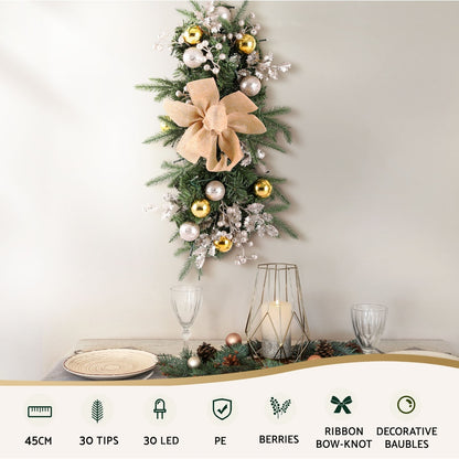 Jingle Jollys Hanging Christmas Garland 45cm Staircase Door Party Decor - ShopFrenzy