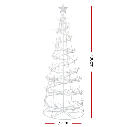 Jingle Jollys Christmas Tree 1.8M 6FT LED Xmas Decoration Cold White Lights - ShopFrenzy