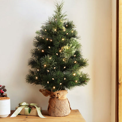 Jingle Jollys Tabletop Christmas Tree 60CM 8 Light Modes Timer Function - ShopFrenzy