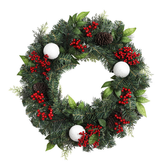 Jingle Jollys 2FT 60CM Christmas Wreath with Decor Xmas Tree Decoration - ShopFrenzy