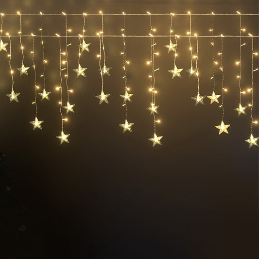 Jingle Jollys Solar Christmas Lights 80 LED 3M Icicle Light Star Decorations - ShopFrenzy