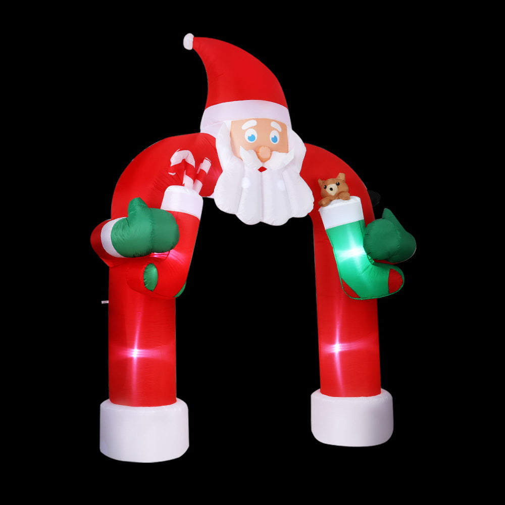 Jingle Jollys Christmas Inflatable Santa Archway 2.3M Outdoor Decorations Lights - ShopFrenzy
